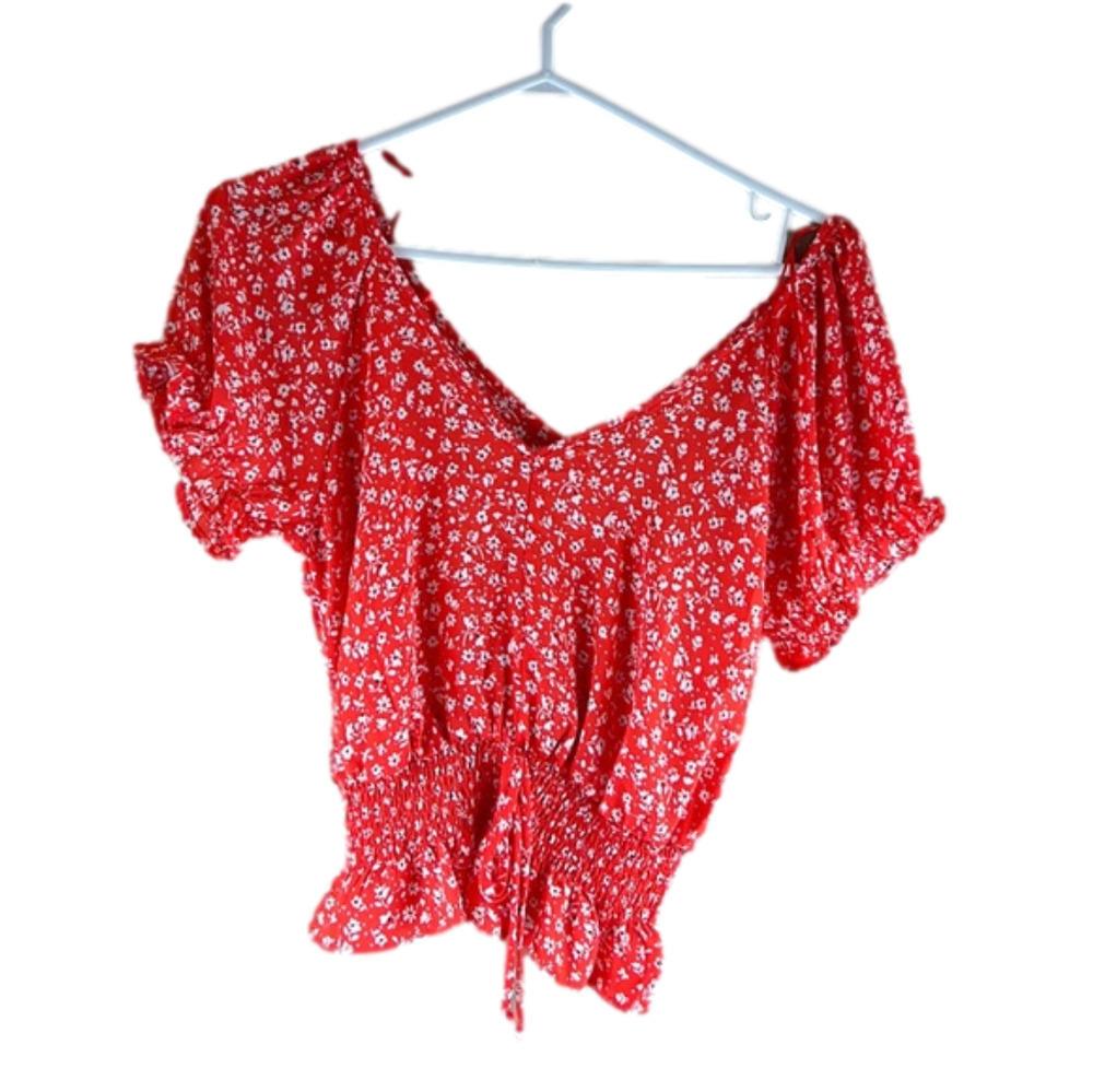 Sienna sky as peasant blouse xs